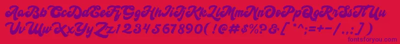 himonday Font – Purple Fonts on Red Background