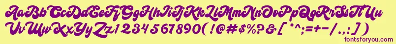 himonday Font – Purple Fonts on Yellow Background