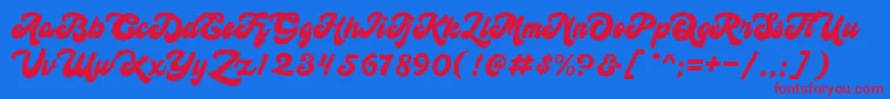 himonday Font – Red Fonts on Blue Background