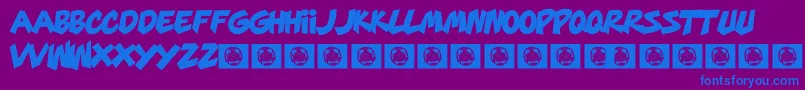 フォントMarsMellow – 紫色の背景に青い文字