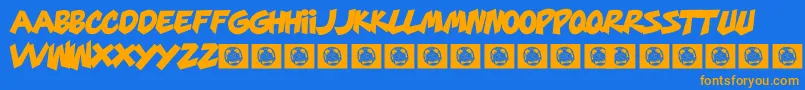 MarsMellow Font – Orange Fonts on Blue Background