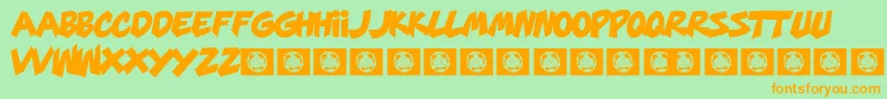 MarsMellow Font – Orange Fonts on Green Background
