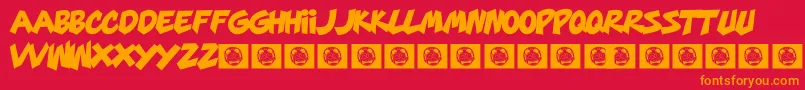 MarsMellow Font – Orange Fonts on Red Background