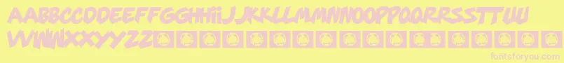 フォントMarsMellow – ピンクのフォント、黄色の背景