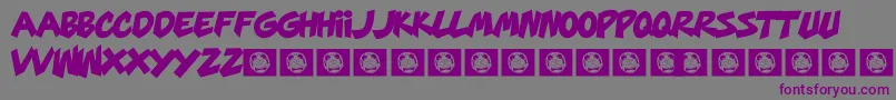 フォントMarsMellow – 紫色のフォント、灰色の背景