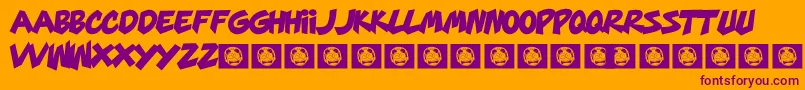 MarsMellow-fontti – violetit fontit oranssilla taustalla