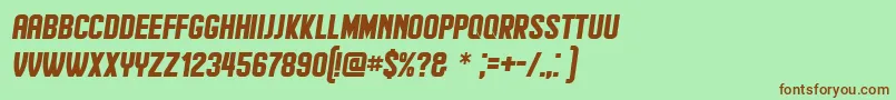 Czcionka Hindenburg Italic – brązowe czcionki na zielonym tle