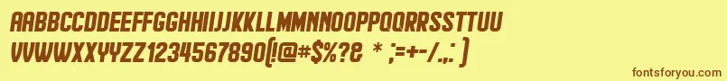 Saiba mais sobre a fonte Hindenburg Italic Fonte Hindenburg Italic – fontes marrons em um fundo amarelo
