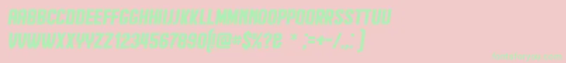 フォントHindenburg Italic – ピンクの背景に緑の文字
