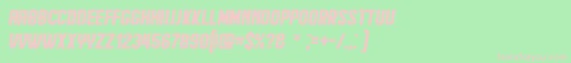Hindenburg Italic-Schriftart – Rosa Schriften auf grünem Hintergrund
