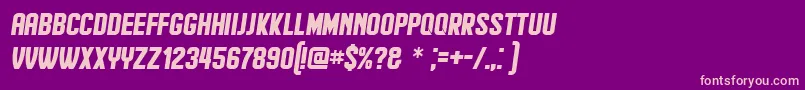 Hindenburg Italic Font – Pink Fonts on Purple Background