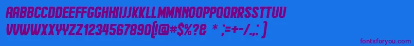 Hindenburg Italic Font – Purple Fonts on Blue Background