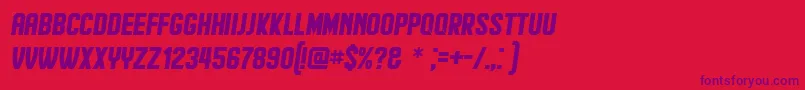 Hindenburg Italic Font – Purple Fonts on Red Background
