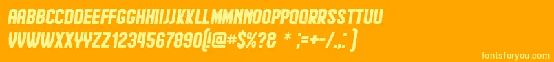 Hindenburg Italic Font – Yellow Fonts on Orange Background