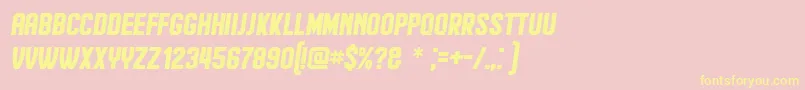 Hindenburg Italic Font – Yellow Fonts on Pink Background