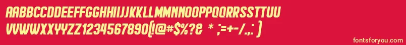 Hindenburg Italic Font – Yellow Fonts on Red Background