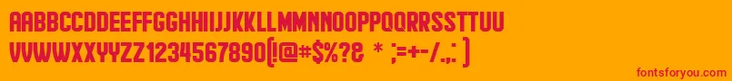 Hindenburg Font – Red Fonts on Orange Background