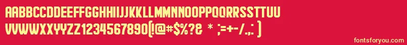 Hindenburg Font – Yellow Fonts on Red Background
