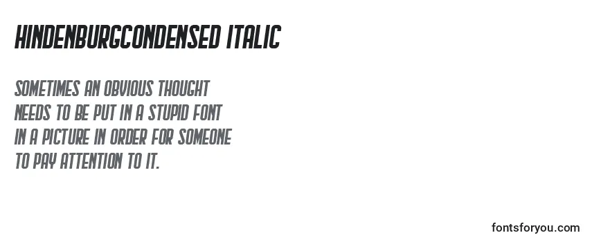 HindenburgCondensed Italic Font
