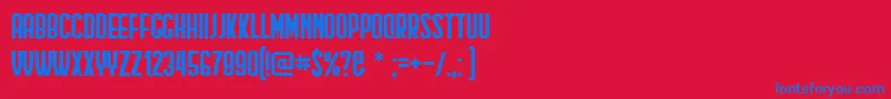 Czcionka HindenburgCondensed – niebieskie czcionki na czerwonym tle