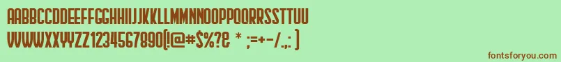 Шрифт HindenburgCondensed – коричневые шрифты на зелёном фоне