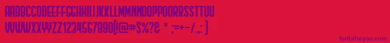 HindenburgCondensed Font – Purple Fonts on Red Background