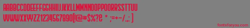 HindenburgCondensed Font – Red Fonts on Gray Background