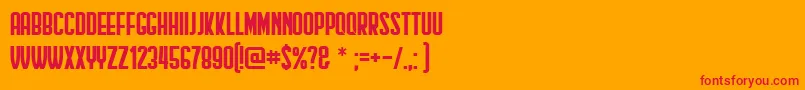 フォントHindenburgCondensed – オレンジの背景に赤い文字