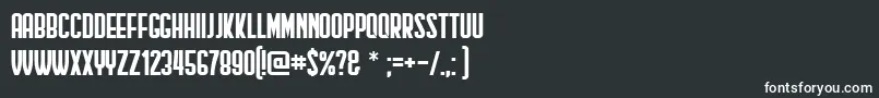 Czcionka HindenburgCondensed – białe czcionki na czarnym tle