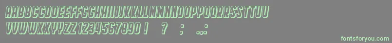 HindenburgCondensedShadow Italic Font – Green Fonts on Gray Background
