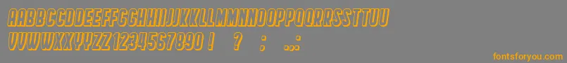 Czcionka HindenburgCondensedShadow Italic – pomarańczowe czcionki na szarym tle