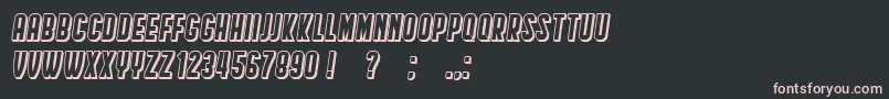 Шрифт HindenburgCondensedShadow Italic – розовые шрифты на чёрном фоне