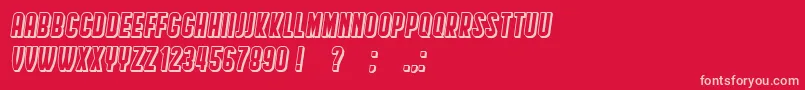 HindenburgCondensedShadow Italic-Schriftart – Rosa Schriften auf rotem Hintergrund