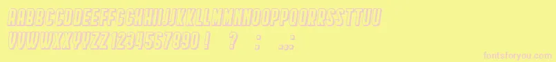 HindenburgCondensedShadow Italic Font – Pink Fonts on Yellow Background