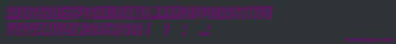 HindenburgCondensedShadow Italic Font – Purple Fonts on Black Background