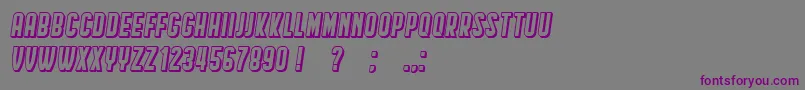 HindenburgCondensedShadow Italic-Schriftart – Violette Schriften auf grauem Hintergrund