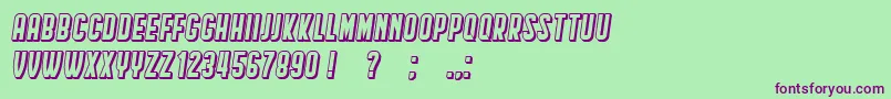 Шрифт HindenburgCondensedShadow Italic – фиолетовые шрифты на зелёном фоне
