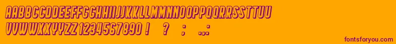 HindenburgCondensedShadow Italic Font – Purple Fonts on Orange Background