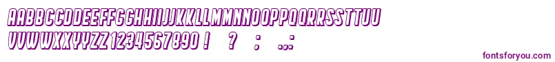 Шрифт HindenburgCondensedShadow Italic – фиолетовые шрифты на белом фоне