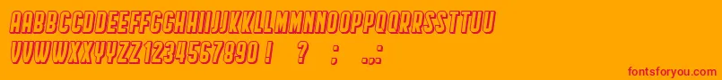 フォントHindenburgCondensedShadow Italic – オレンジの背景に赤い文字