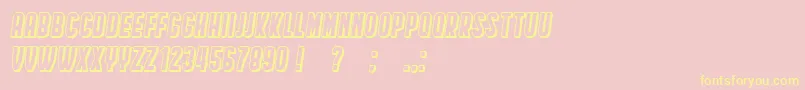 HindenburgCondensedShadow Italic Font – Yellow Fonts on Pink Background