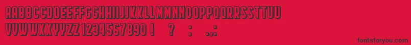 HindenburgCondensedShadow Font – Black Fonts on Red Background