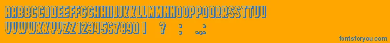 HindenburgCondensedShadow Font – Blue Fonts on Orange Background