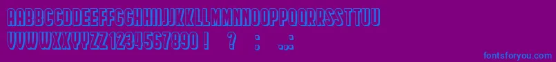 HindenburgCondensedShadow Font – Blue Fonts on Purple Background