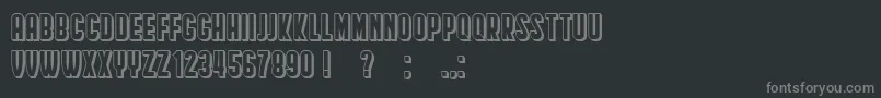 Шрифт HindenburgCondensedShadow – серые шрифты на чёрном фоне