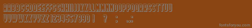 Fonte HindenburgCondensedShadow – fontes cinzas em um fundo marrom