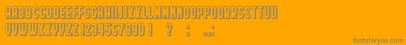 HindenburgCondensedShadow Font – Gray Fonts on Orange Background