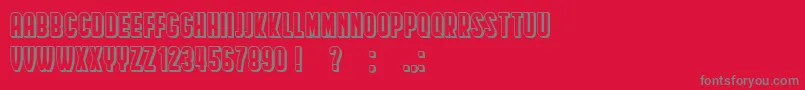 HindenburgCondensedShadow Font – Gray Fonts on Red Background