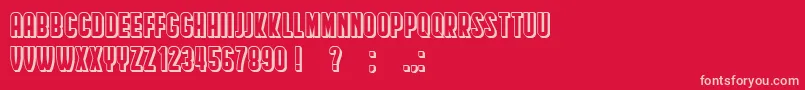 HindenburgCondensedShadow Font – Pink Fonts on Red Background