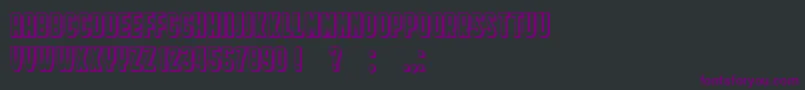 Czcionka HindenburgCondensedShadow – fioletowe czcionki na czarnym tle